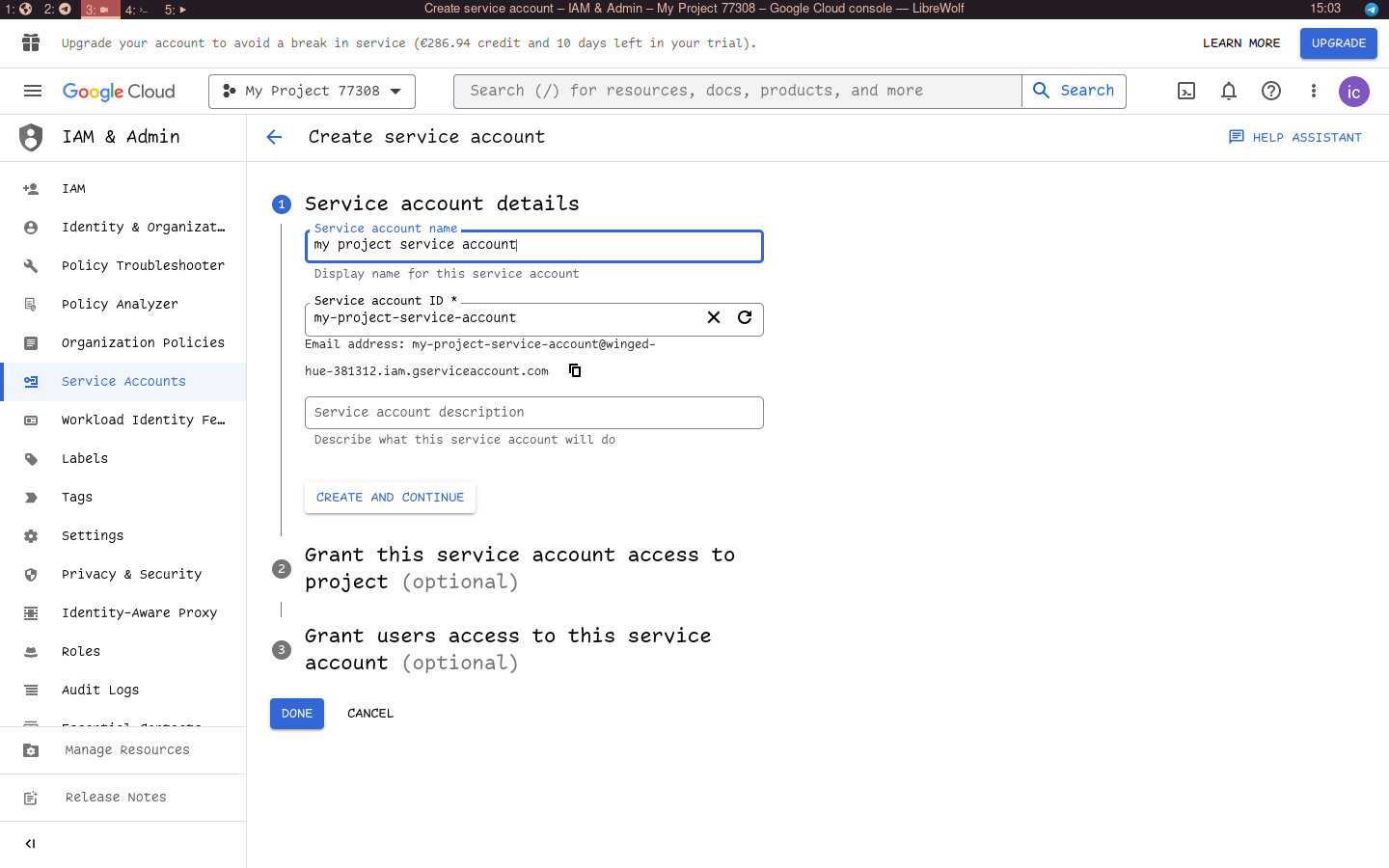 Service Account Permissions