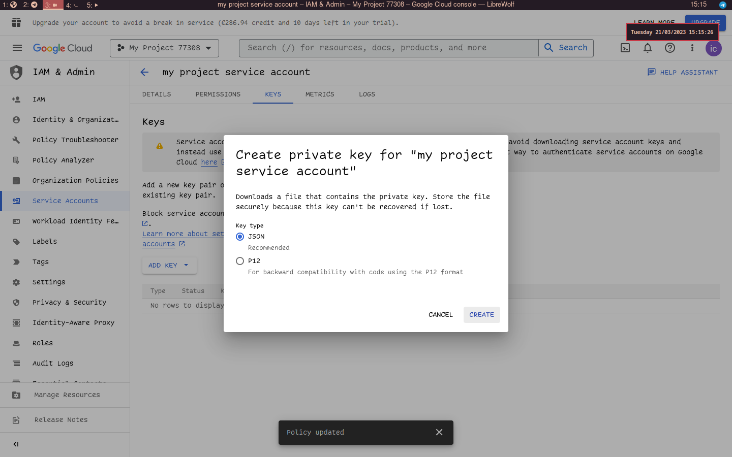 Service Account Key 2